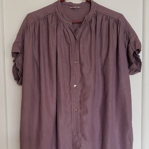 Wilfred mauve short-sleeve button-up shirt